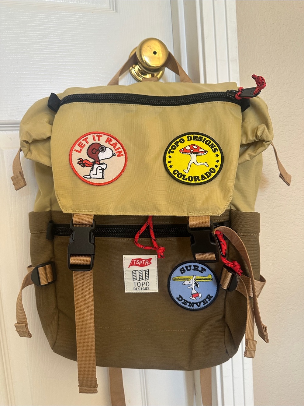 Topo Designs Two-Tone Roll-Top Snoopy Rover Backpack